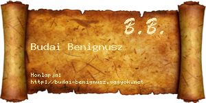 Budai Benignusz névjegykártya